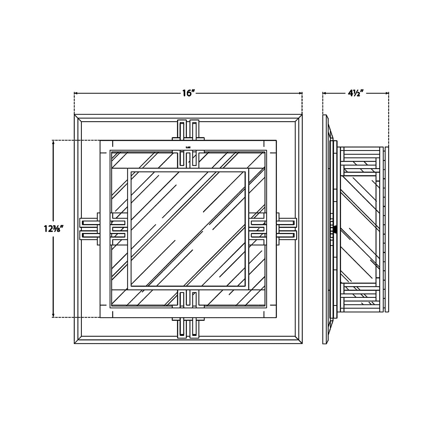 Enrique Flush Mount Ceiling Light - line drawing.