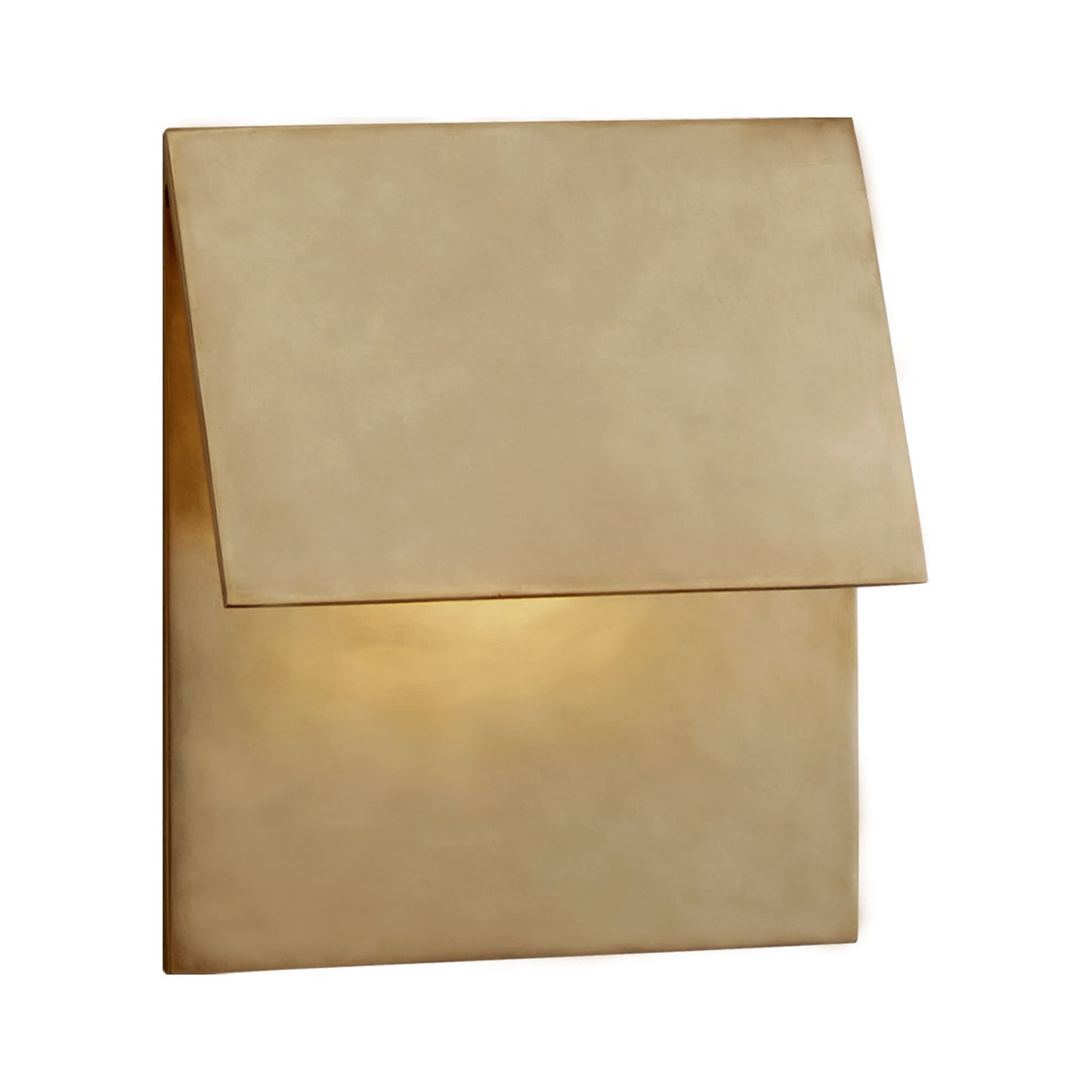 Esker Single Fold LED Wall Light in Antique-Burnished Brass.