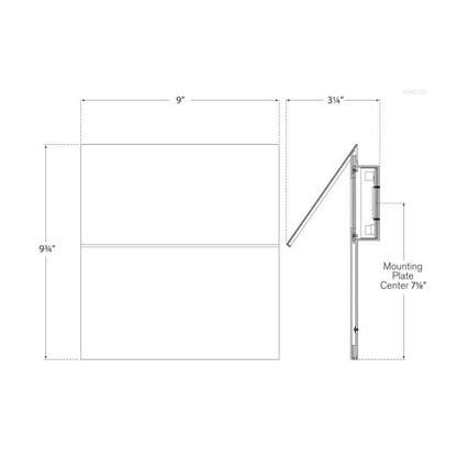 Esker Single Fold LED Wall Light - line drawing.