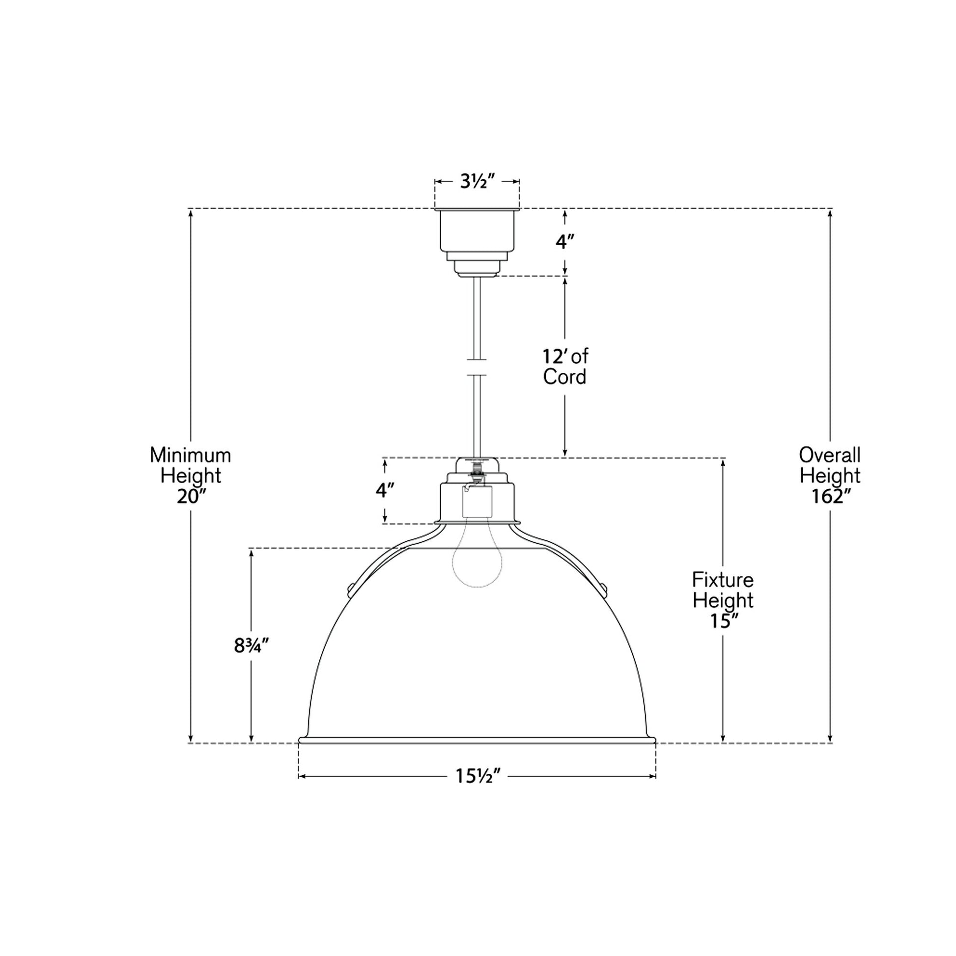 Eugene Pendant Light - line drawing.