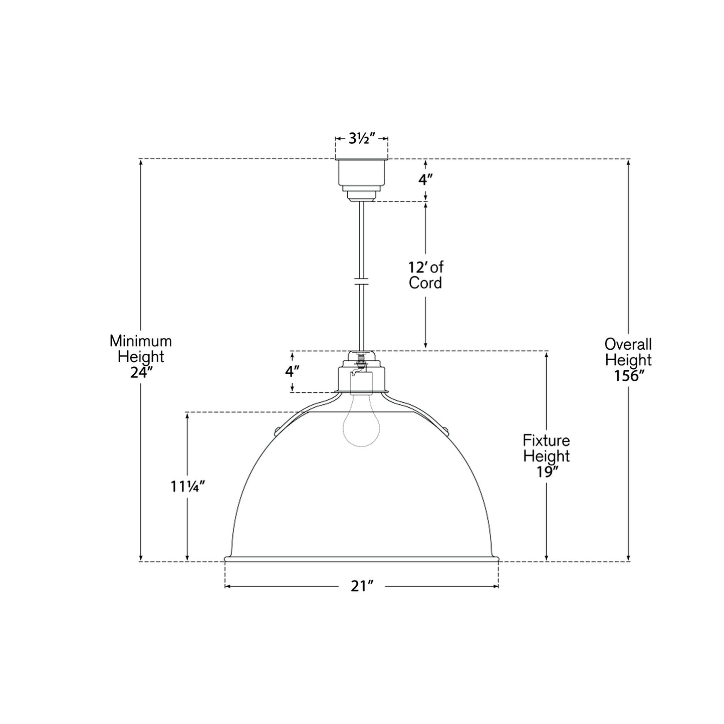 Eugene Pendant Light - line drawing.