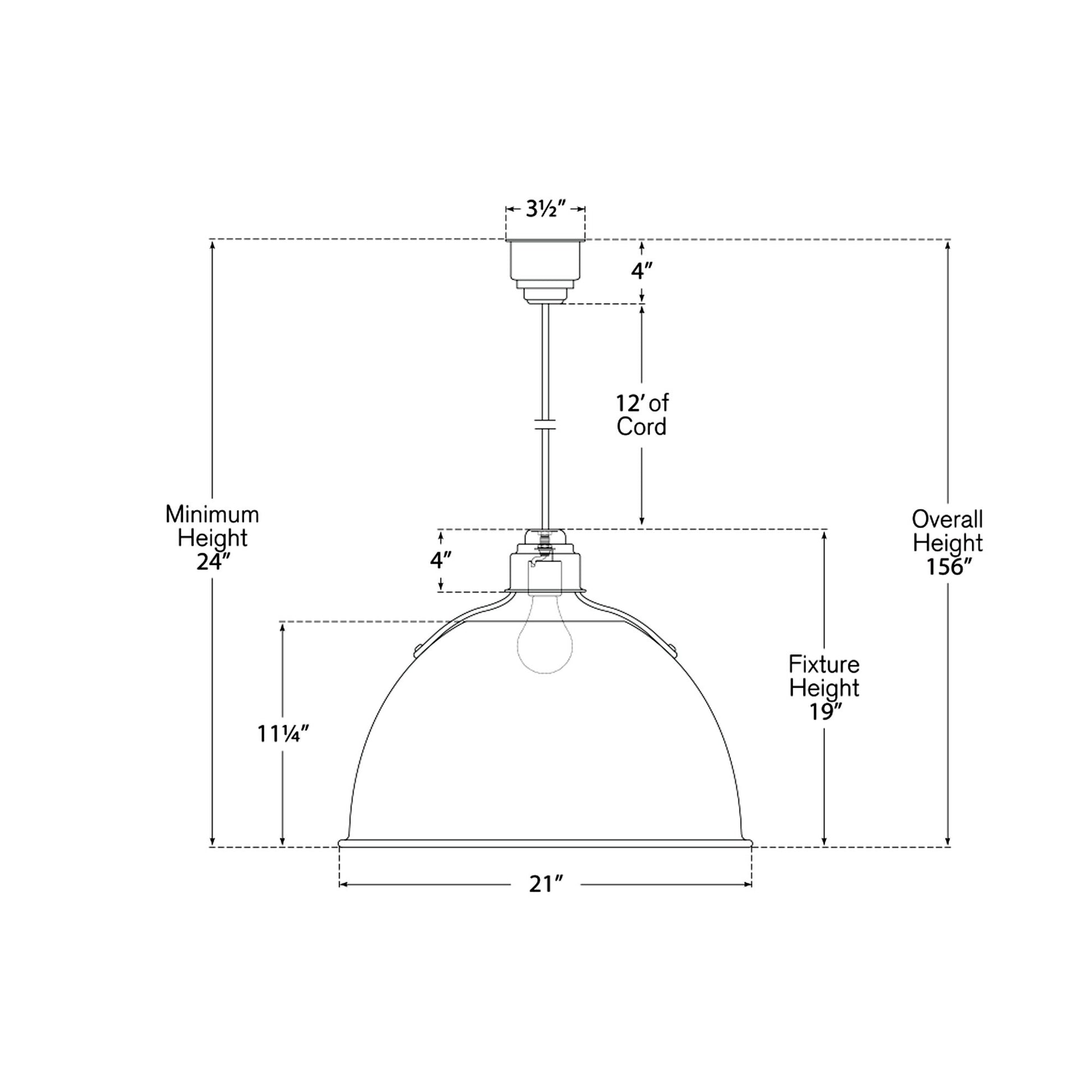 Eugene Pendant Light - line drawing.