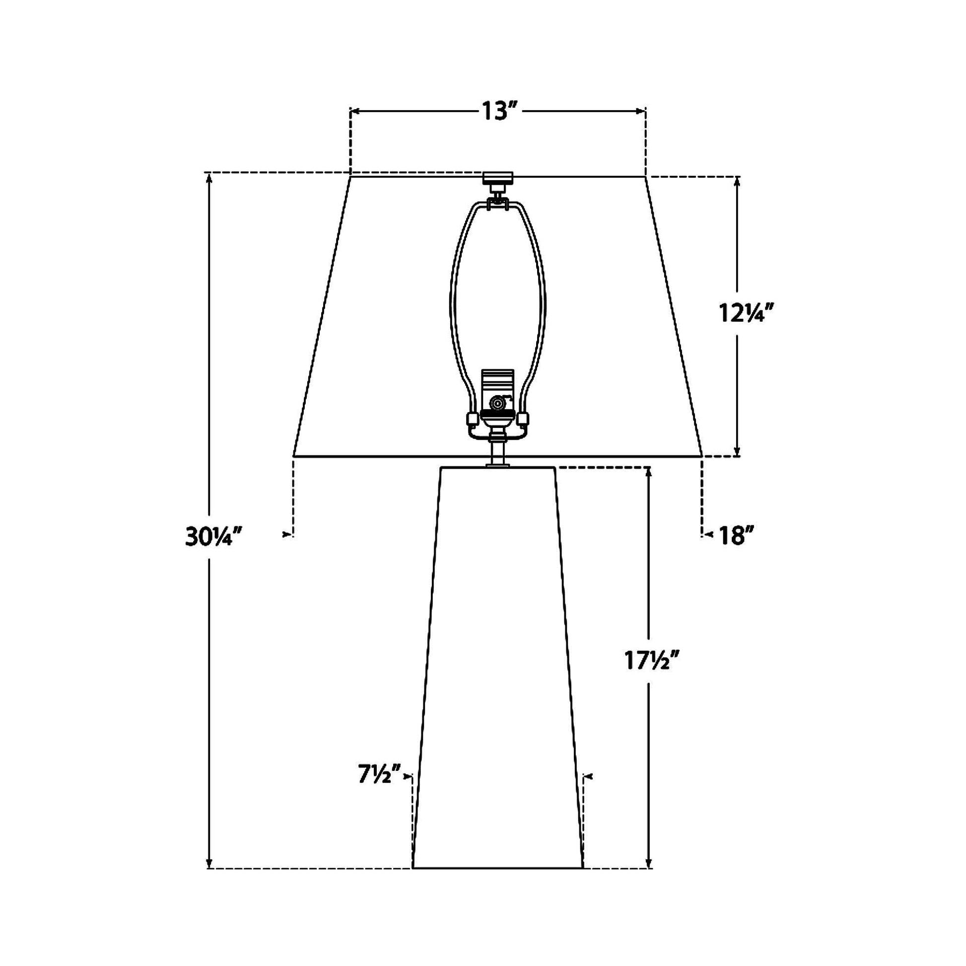 Evoke Table Lamp - line drawing.
