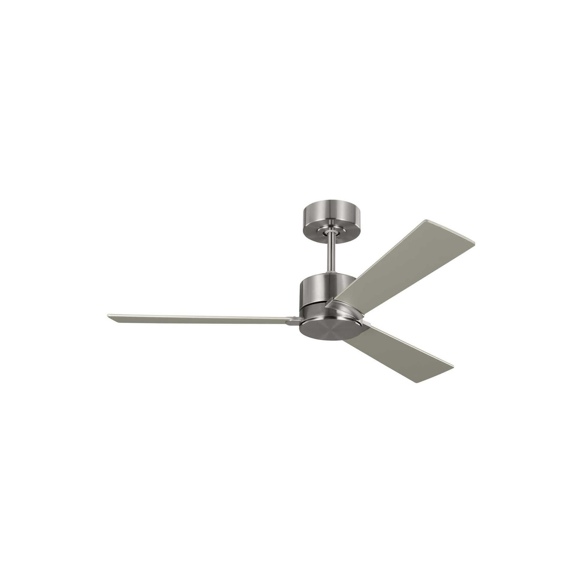 Rozzen Outdoor Ceiling Fan in Brushed Stee (44-Inch).