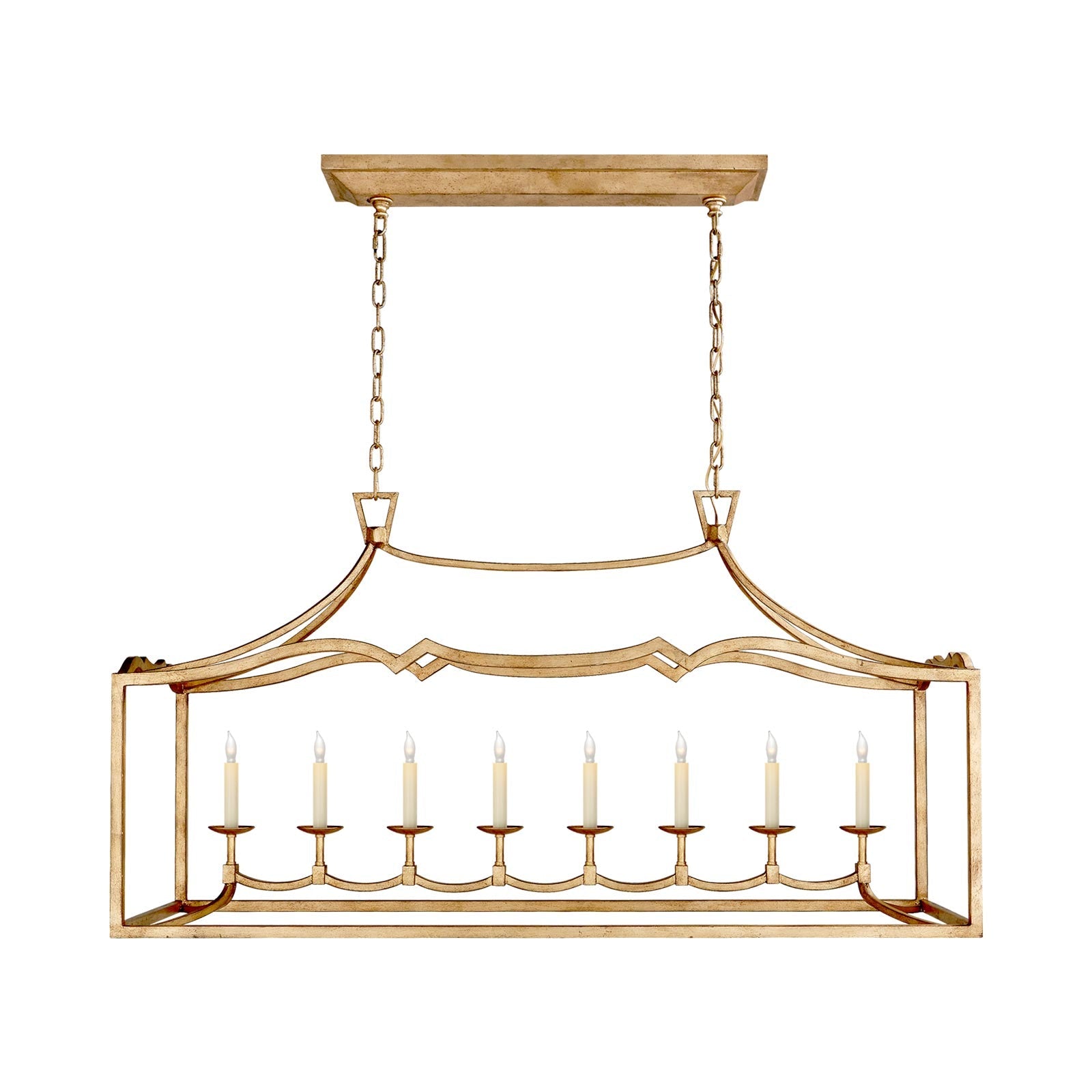 Fancy Darlana Linear Pendant Light in Gilded Iron.