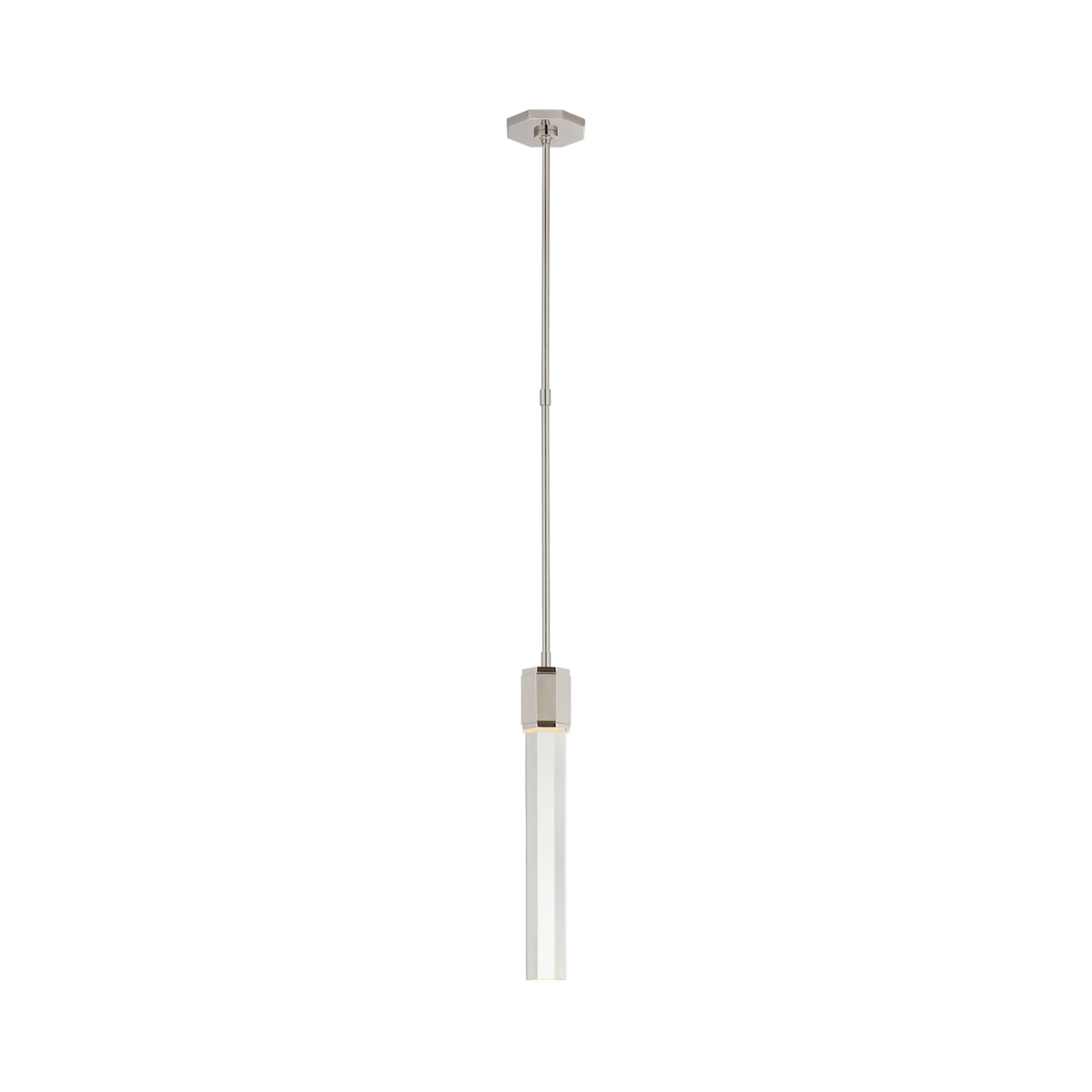 Fascio LED Pendant Light in Polished Nickel.