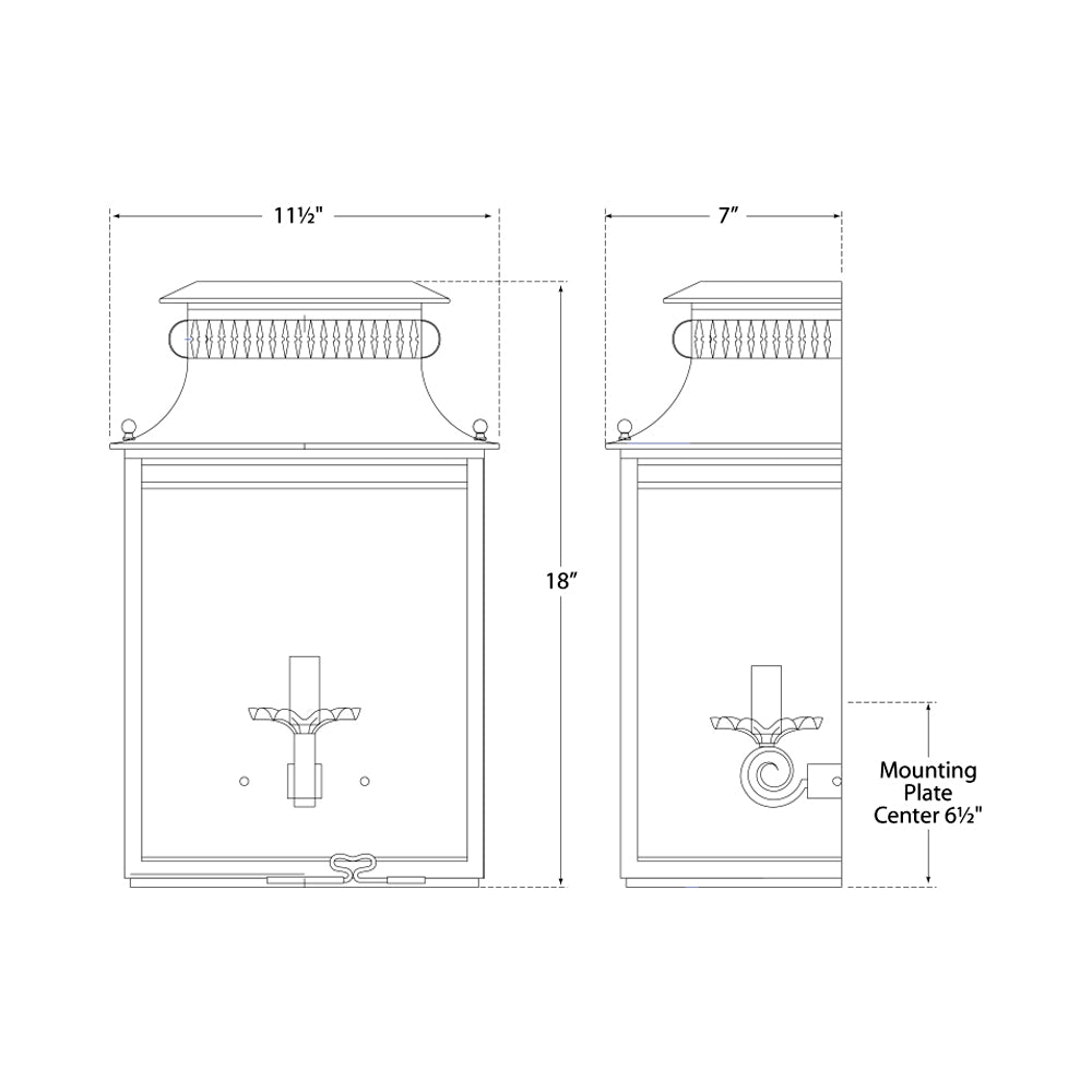 Flea Market Pendant Light - line drawing.