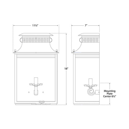 Flea Market Pendant Light - line drawing.