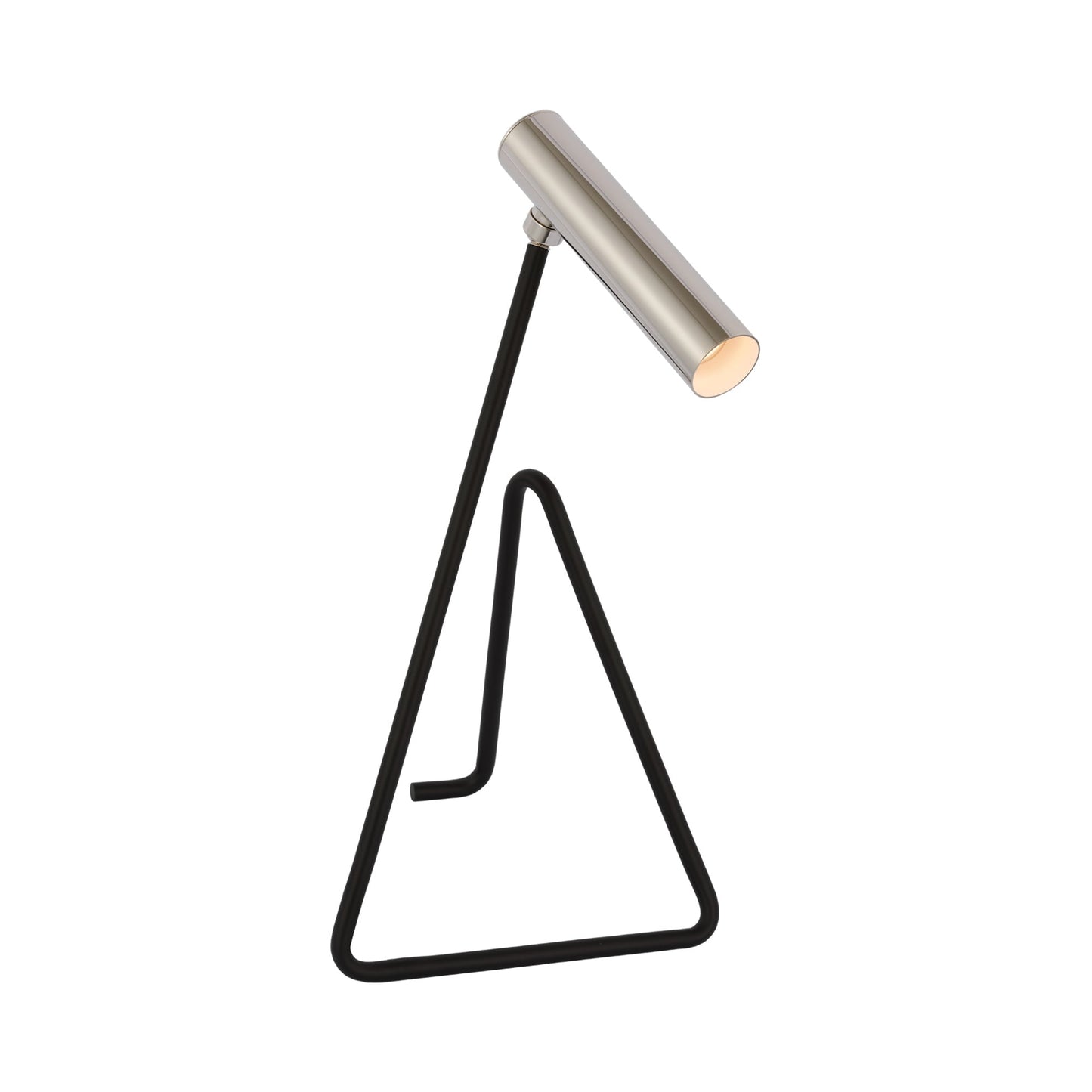 Flesso LED Desk Lamp in Matte Black/Polished Nickel.