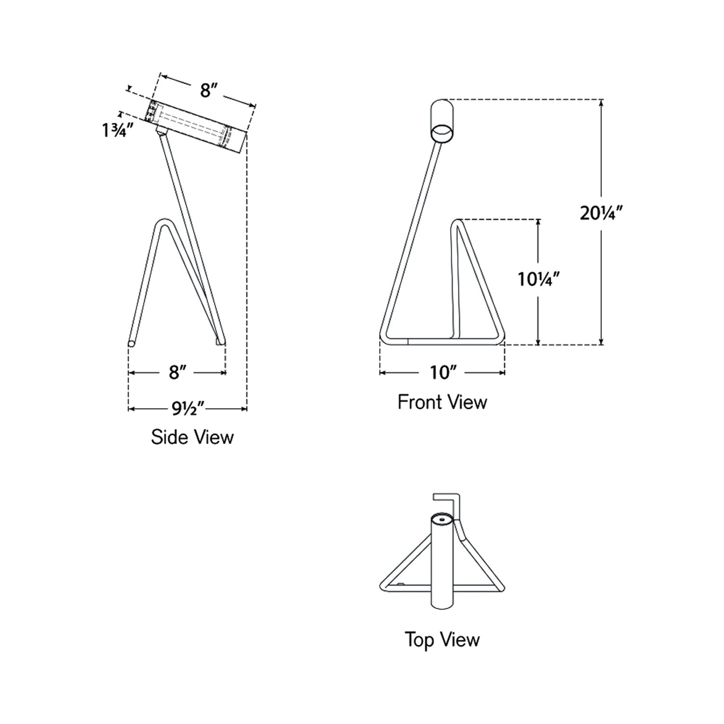 Flesso LED Desk Lamp - line drawing.