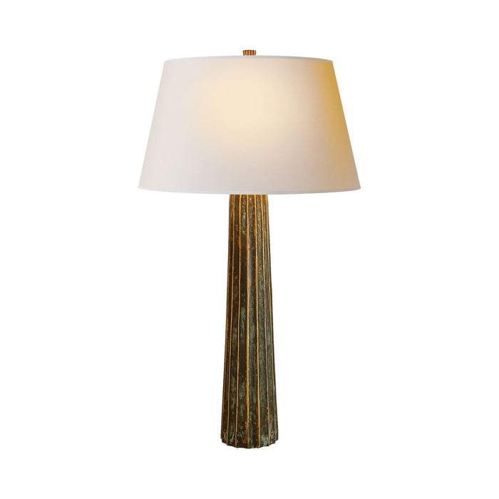 Fluted Spire Table Lamp in Bronze.