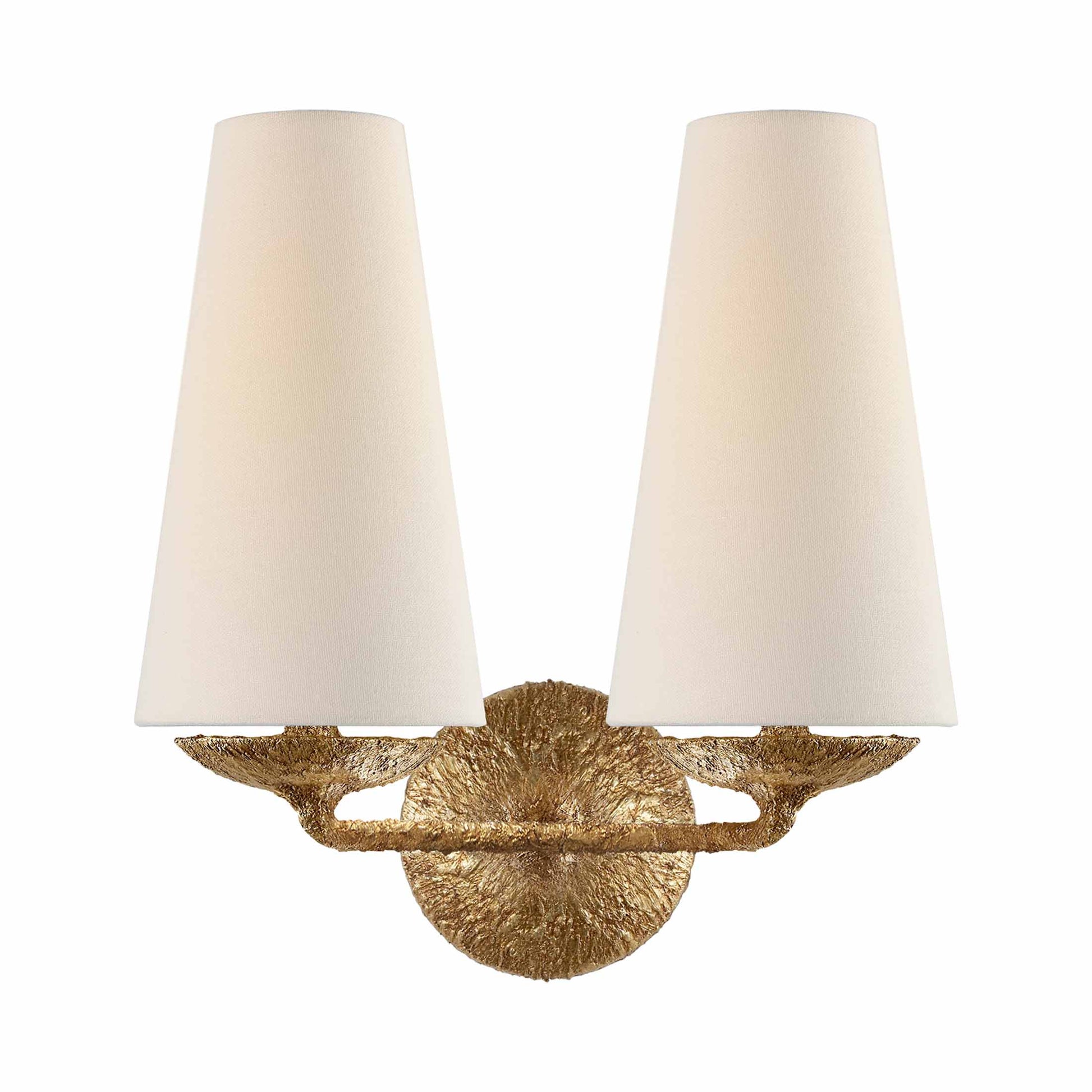 Fontaine Wall Light in Gilded Plaster (2-Light).