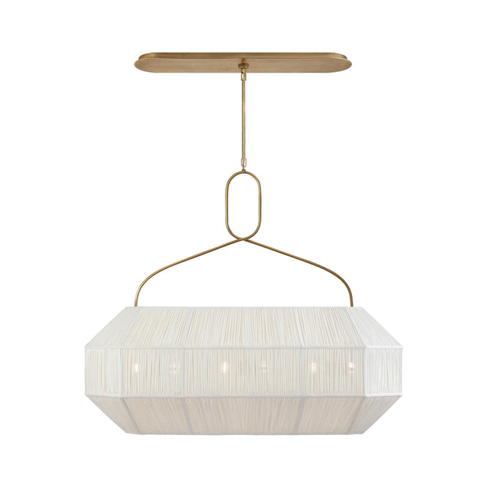 Forza Linear Pendant Light in Antique-Burnished Brass.