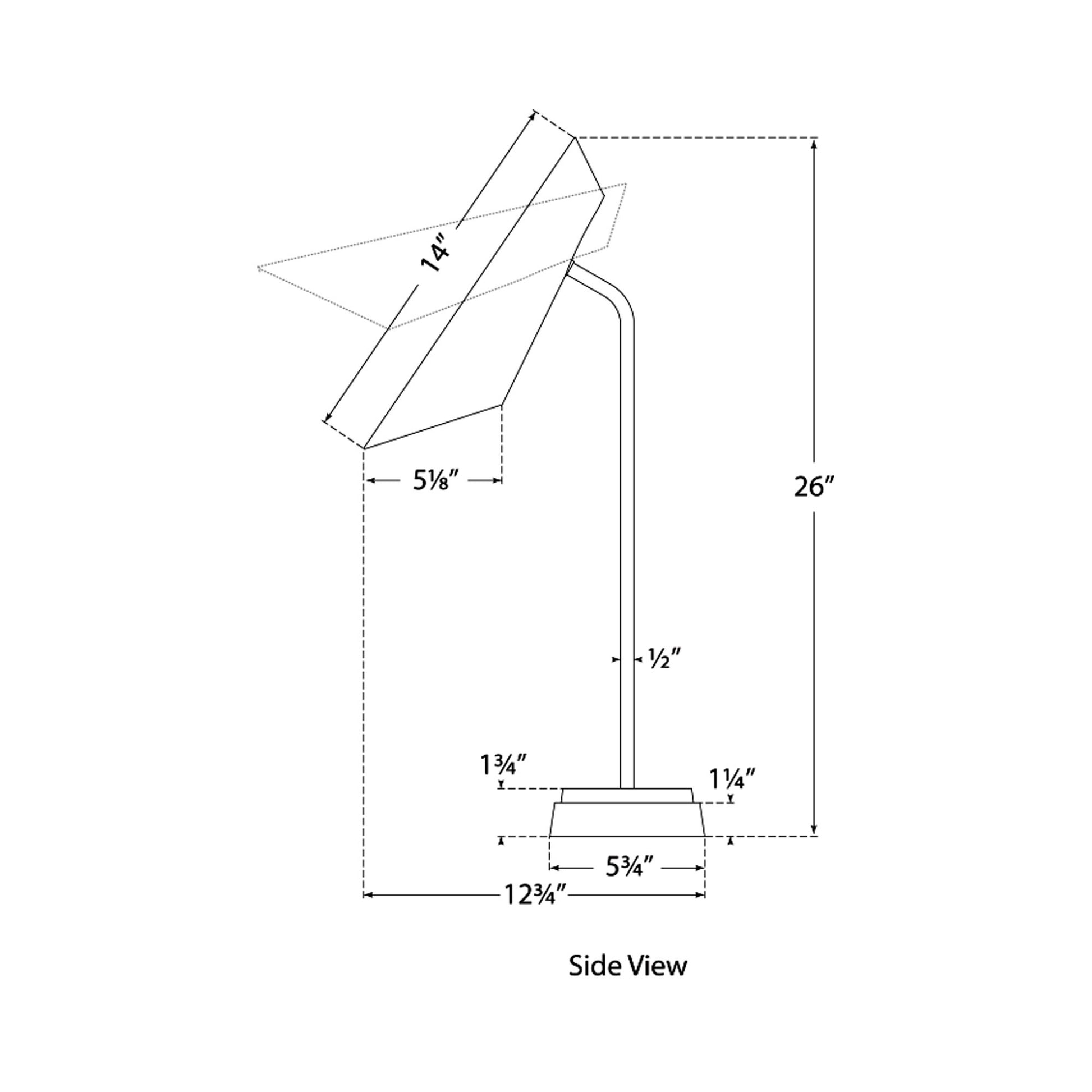 Franca LED Task Lamp - line drawing.