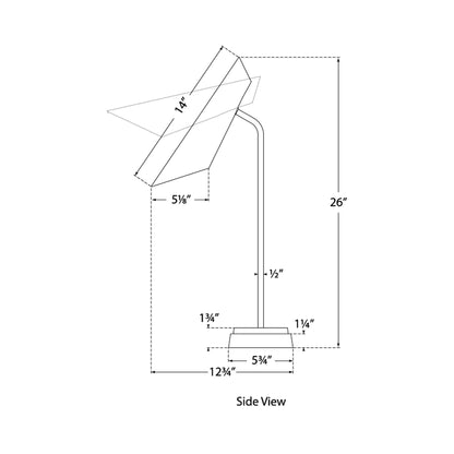 Franca LED Task Lamp - line drawing.