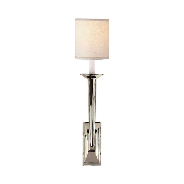 French Deco Horn Wall Light in Polished Nickel.