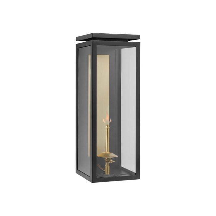 Fresno 3/4 Outdoor Gas Wall Light in Matte Black (Large).