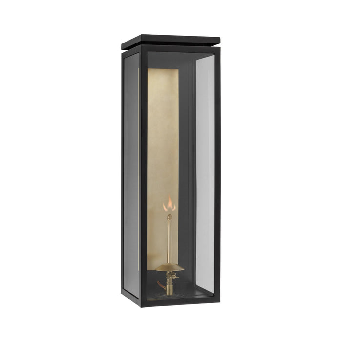 Fresno 3/4 Outdoor Gas Wall Light in Matte Black (X-Large).