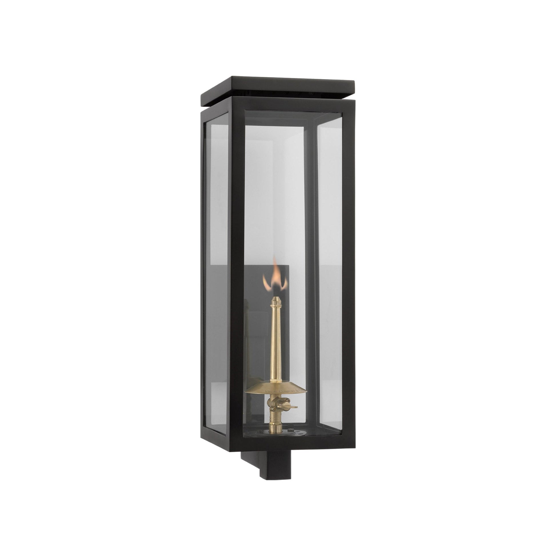 Fresno Outdoor Gas Wall Light in Matte Black (Medium).