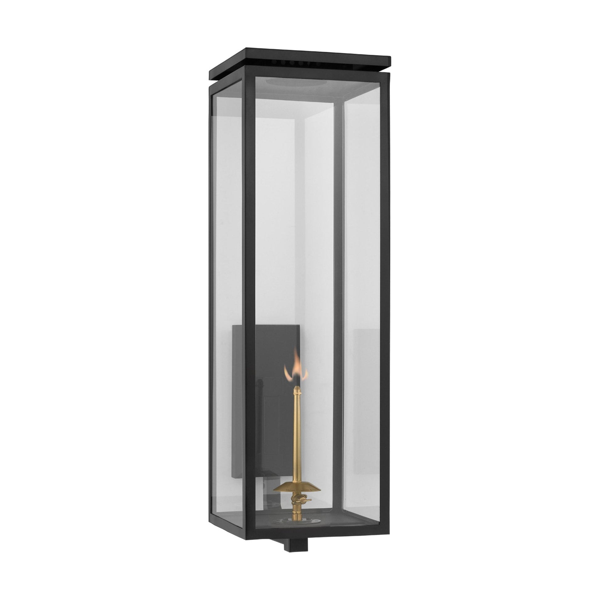 Fresno Outdoor Gas Wall Light in Matte Black (Grande).