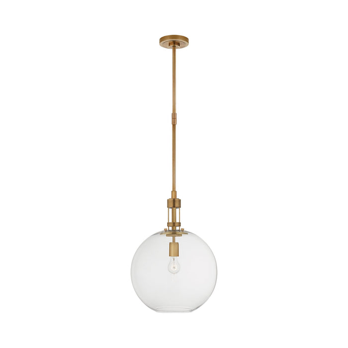 Gable Pendant Light in Hand-Rubbed Antique Brass.