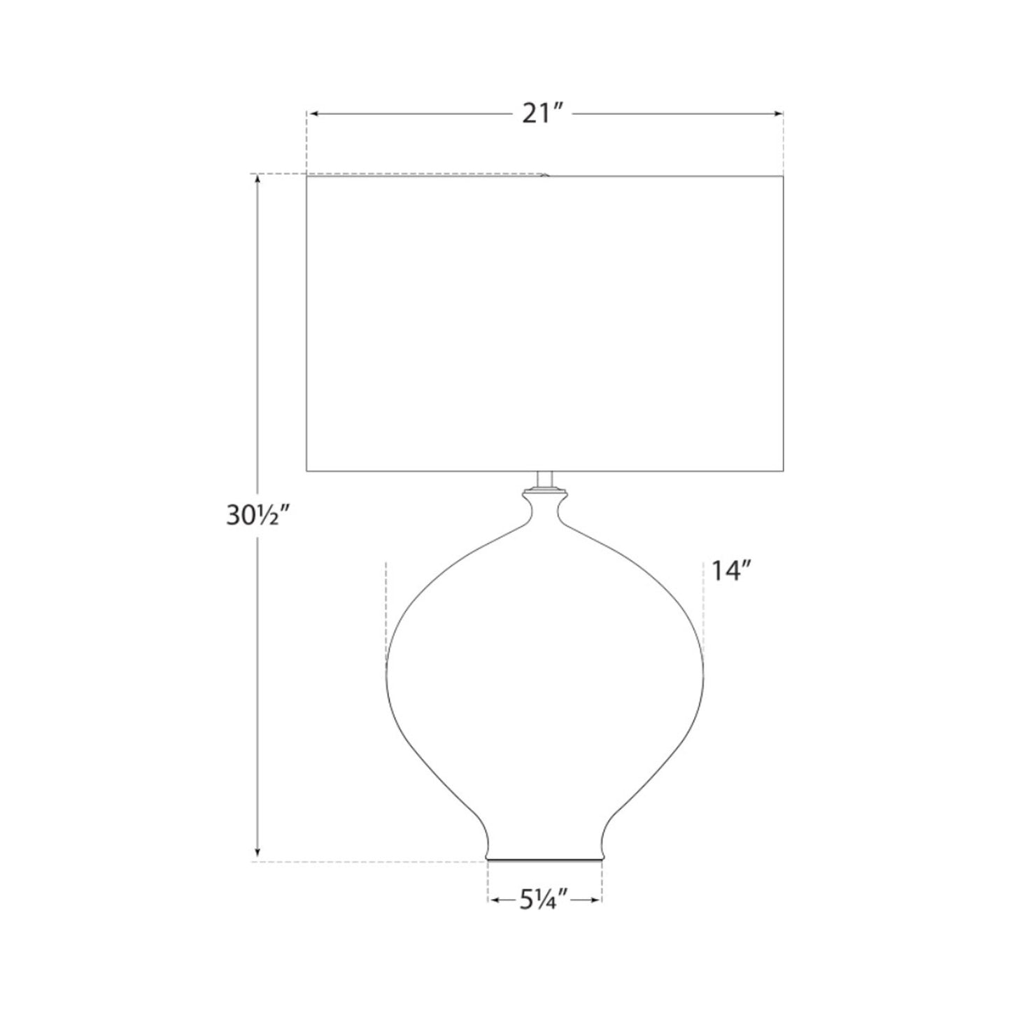 Gaios Table Lamp - line drawing.