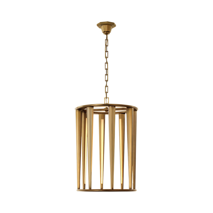 Galahad LED Pendant Light in Hand-Rubbed Antique Brass.