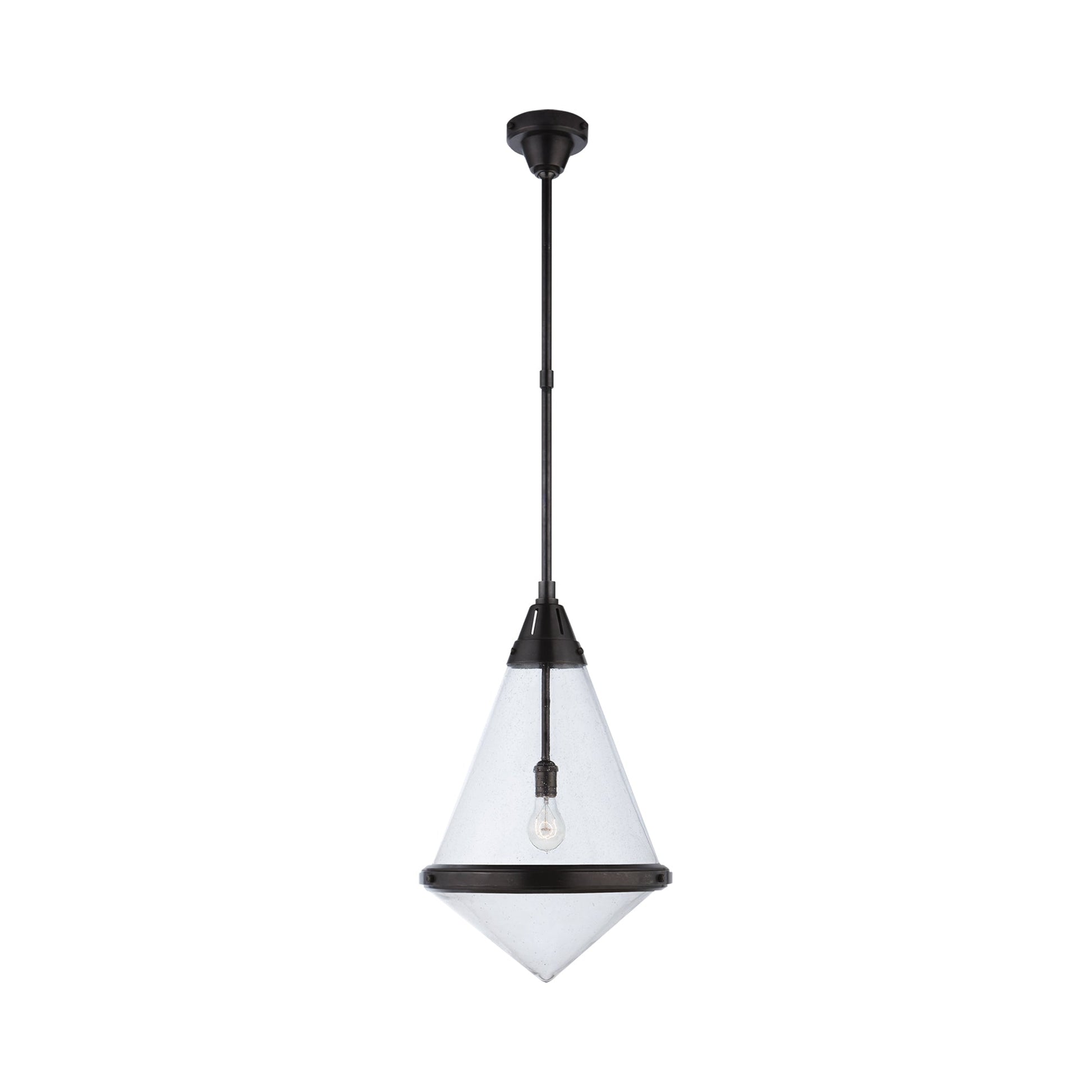Gale Pendant Light in Bronze/Seeded Glass (Large).