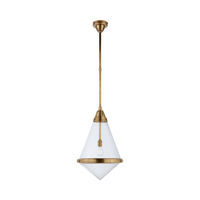 Gale Pendant Light in Bronze/White Glass (Large).