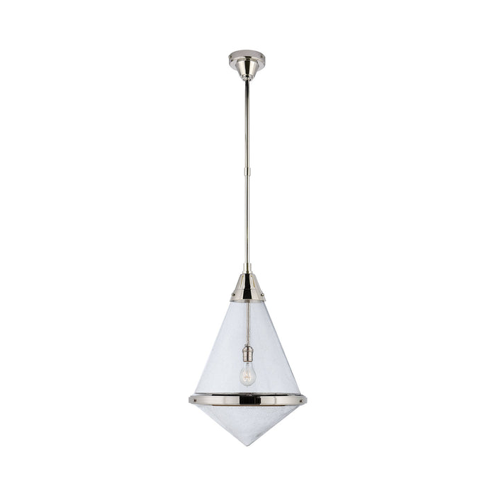 Gale Pendant Light in Hand-Rubbed Antique Brass/White Glass (Large).