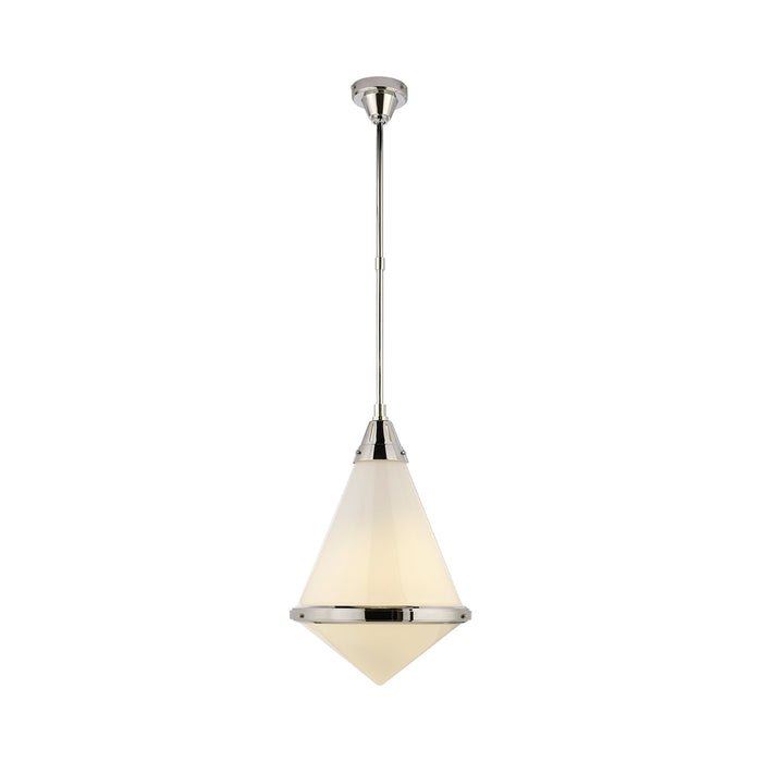 Gale Pendant Light in Polished Nickel/White Glass (X-Large).