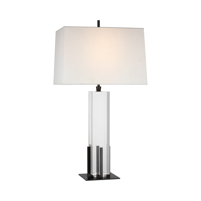 Gironde LED Table Lamp in Crystal and Bronze.