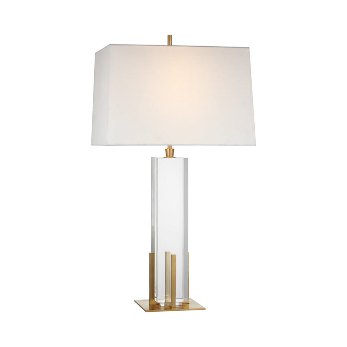 Gironde LED Table Lamp in Crystal and Hand-Rubbed Antique Brass.