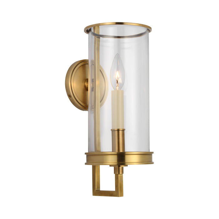 Glendon LED Wall Light in Antique-Burnished Brass.