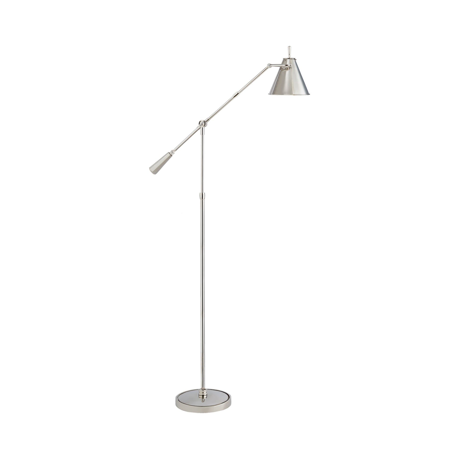 Goodman LED Floor Lamp in Polished Nickel.