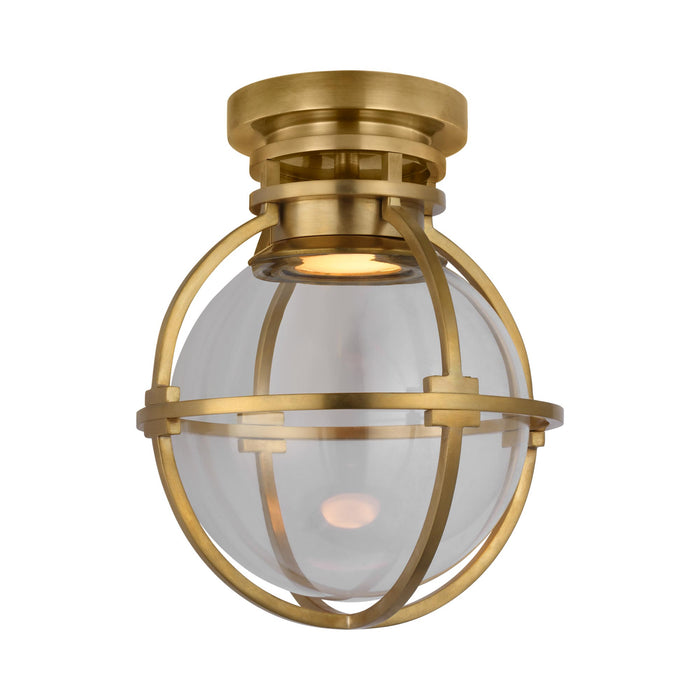 Gracie Globe LED Flush Mount Ceiling Light in Antique-Burnished Brass (Large).