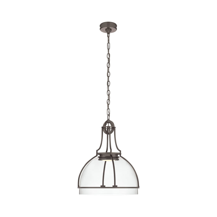 Gracie Globe LED Pendant Light in Bronze/Clear Glass (Large).