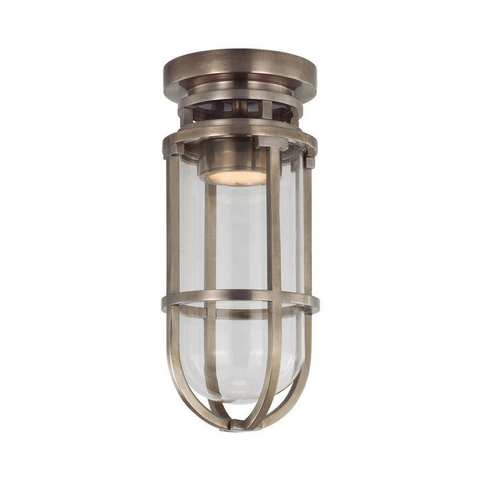 Gracie LED Flush Mount Ceiling Light in Antique Nickel/Clear.