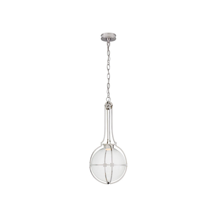 Gracie LED Pendant Light in Polished Nickel/Clear Glass(Medium).