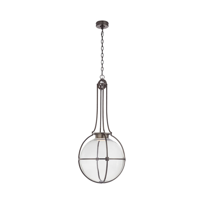 Gracie LED Pendant Light in Bronze/Clear Glass(Large).