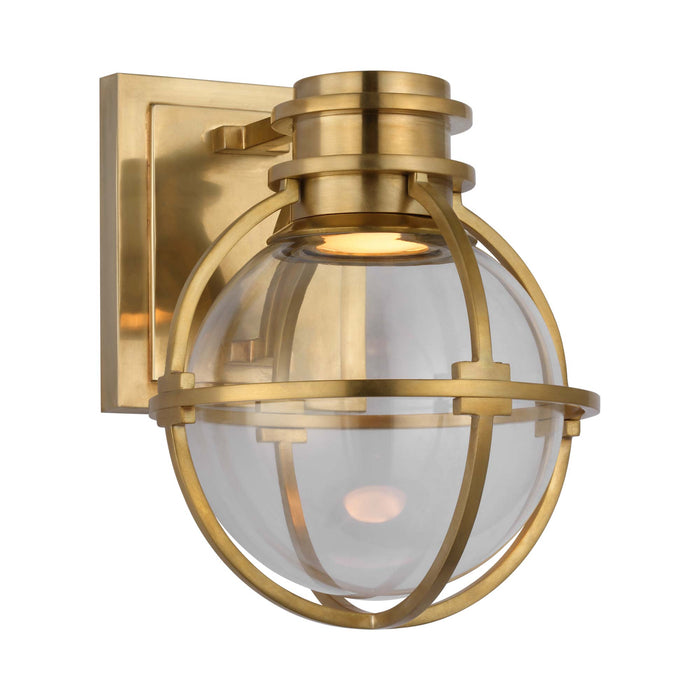Gracie Outdoor LED Wall Light in Antique-Burnished Brass (Globe).