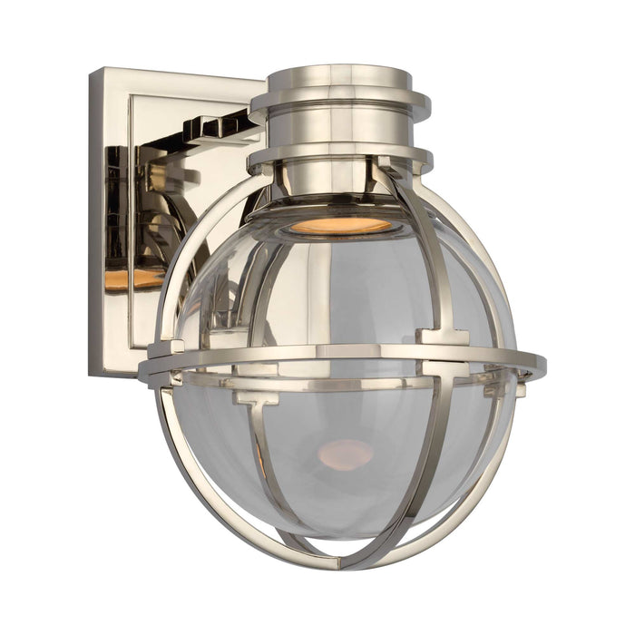 Gracie Outdoor LED Wall Light in Polished Nickel (Globe).