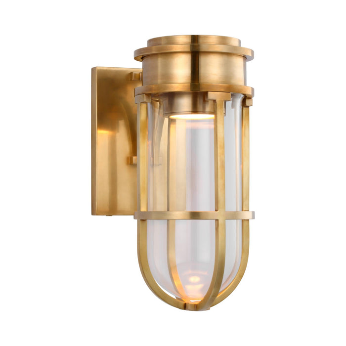 Gracie Outdoor LED Wall Light in Antique-Burnished Brass (Cylinder).