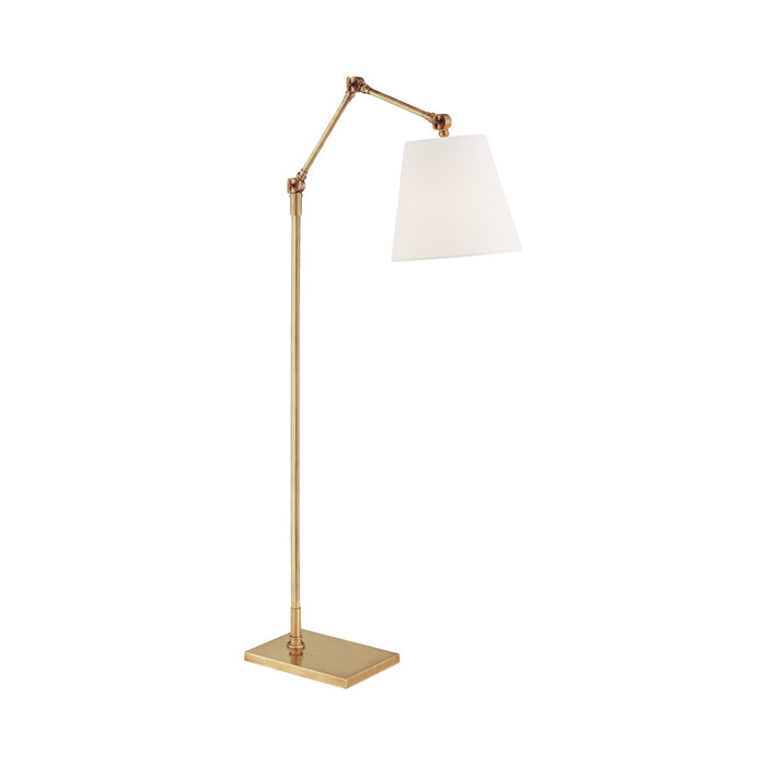 Graves Articulating Floor Lamp in Hand-Rubbed Antique Brass.