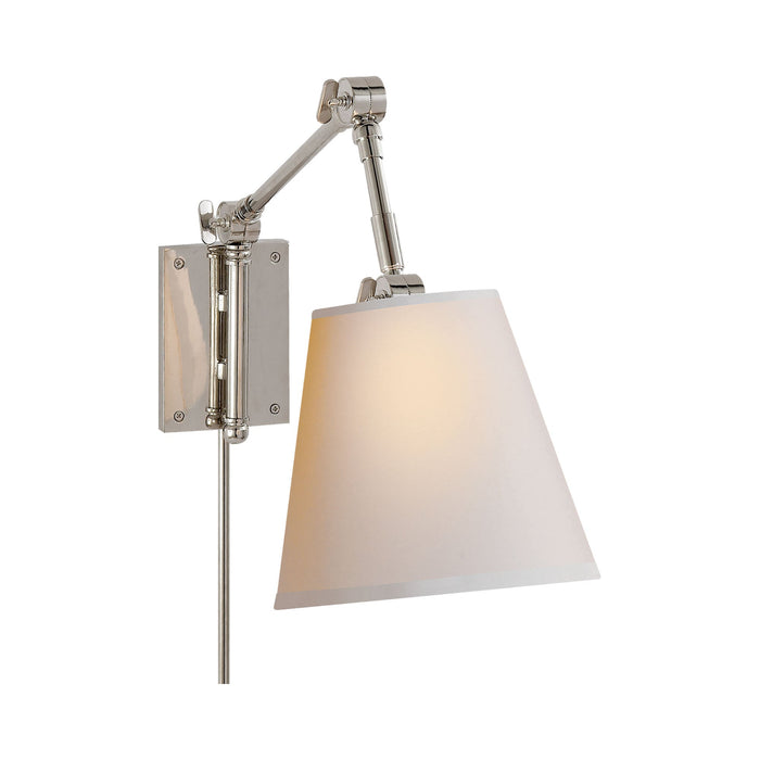 Graves Pivoting Wall Light in Polished Nickel.