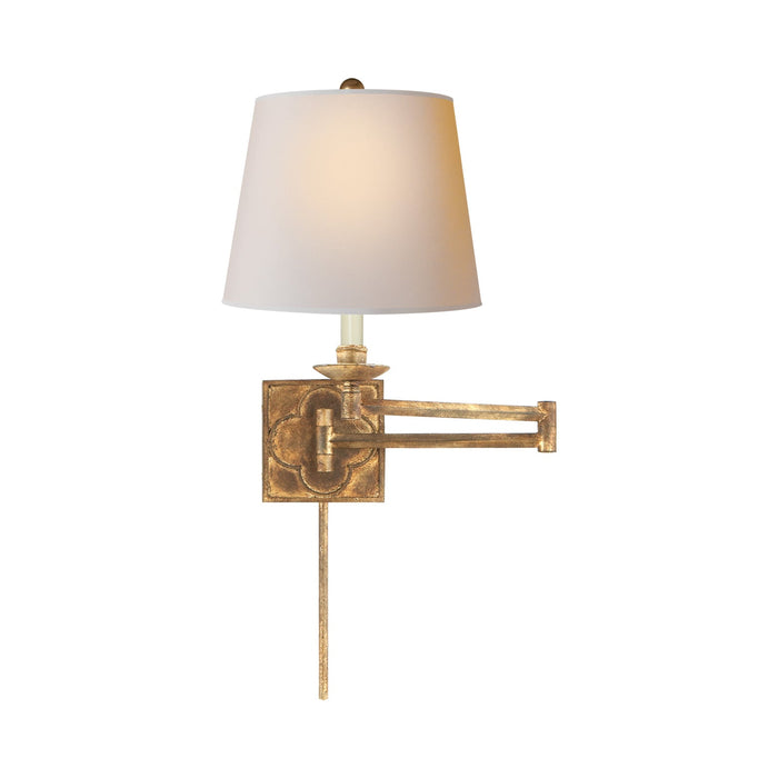 Griffith Swing Arm Wall Light in Gilded Iron.