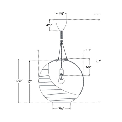 Hailey Pendant Light - line drawing.