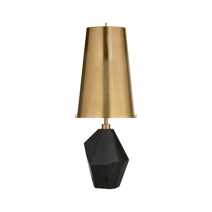 Halcyon Table Lamp in Black Cremo Marble/Antique-Burnished Brass.