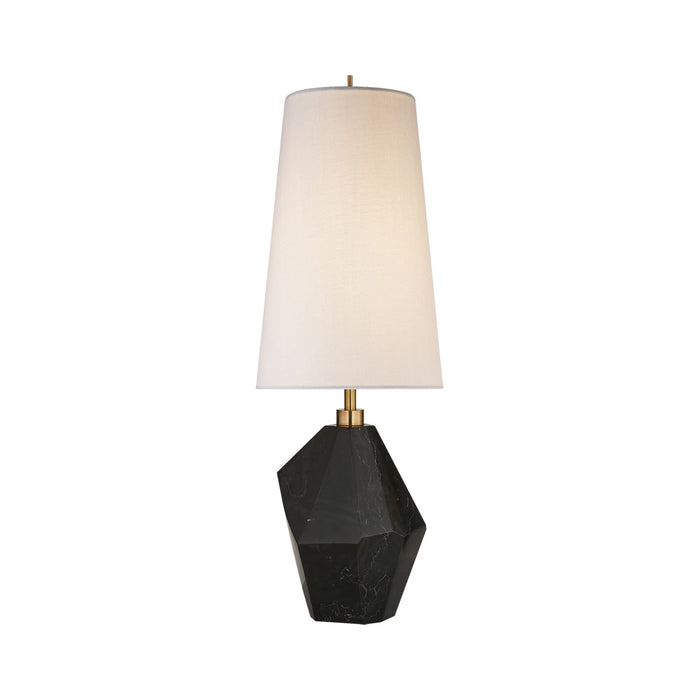 Halcyon Table Lamp in Black Cremo Marble/Linen.