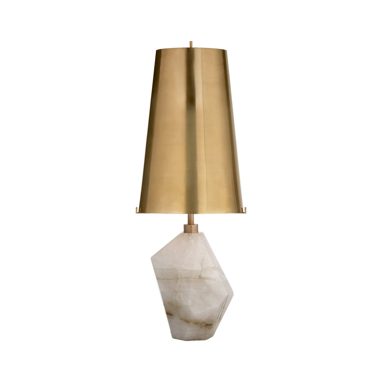 Halcyon Table Lamp in Natural Quartz Stone/Antique-Burnished Brass.